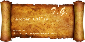 Tanczer Géza névjegykártya