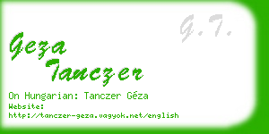 geza tanczer business card
