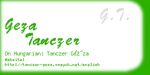 geza tanczer business card